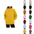 thumbnail image 1 of Solid Color Side Pocket Casual Pullover Sweater Soft Comfortable Long Sleeve Crewneck For Everyday Wear, 1 of 5
