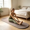 thumbnail image 1 of Solid Color Silica Mud Elliptical Yoga Mat, Non Slip Quiet Shock Absorbing Fitness Floor Mat, Thick Exercise Mat for Yoga Pilates Workout Home Gym Training, 1 of 6