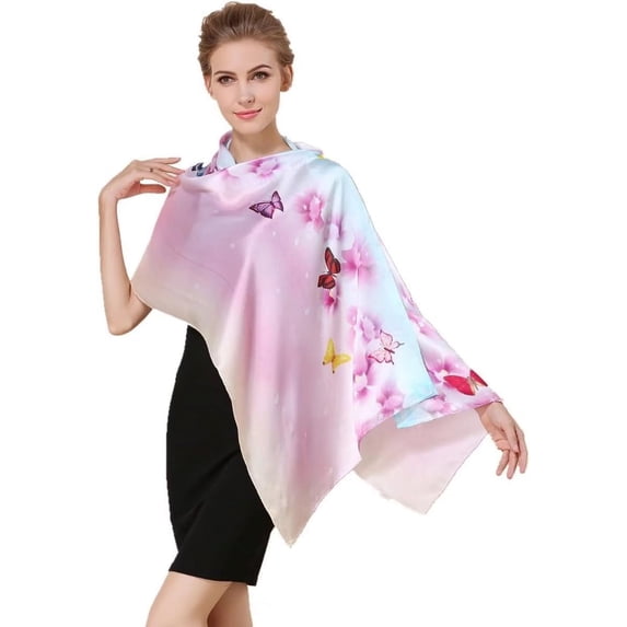Solid Color Silk Long Scarf Silk Long Mulberry Scarf