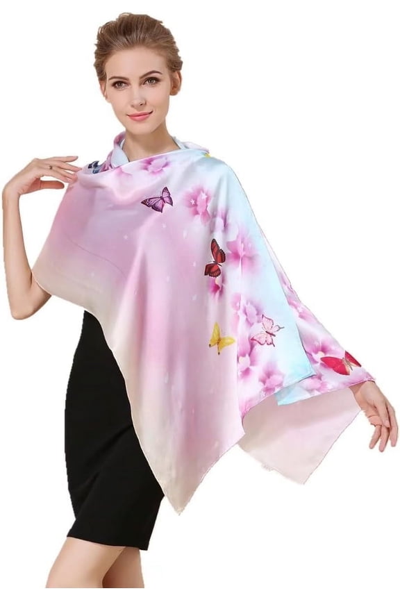 Solid Color Silk Long Scarf Silk Long Mulberry Scarf