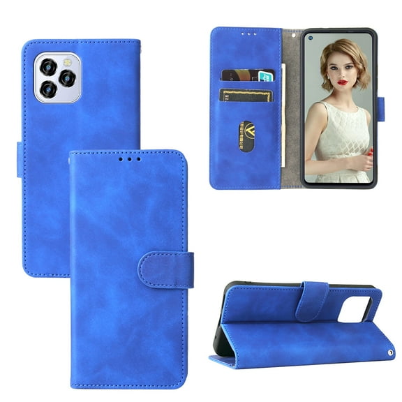 Solid Color Skin Feel Magnetic Buckle Horizontal Flip Calf Texture PU Leather Case with Holder & & For Oukitel C21 Pro
