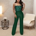 thumbnail image 1 of Solid Color Sleeveless Sparkly Slim Fit Fashion Jumpsuit For Women Womens Rompers Pants off Shoulder Outfits for Women Mesh Jumpsuit Denim Romper for Women Womens Rompers And Jumpsuits Dressy plus, 1 of 5