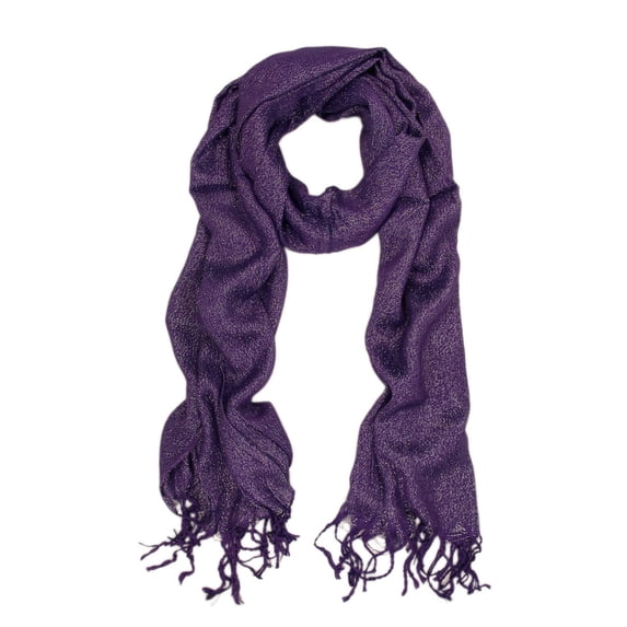 Solid Color Soft Viscose Stardust Scarf with Glitter Threads