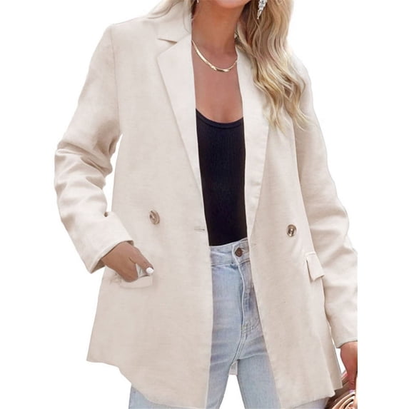 Solid Color Spring Autumn Women Button Blazer Coat Office Lady Jacket With Pocket