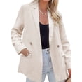 thumbnail image 1 of Solid Color Spring Autumn Women Button Blazer Coat Office Lady Jacket With Pocket, 1 of 5