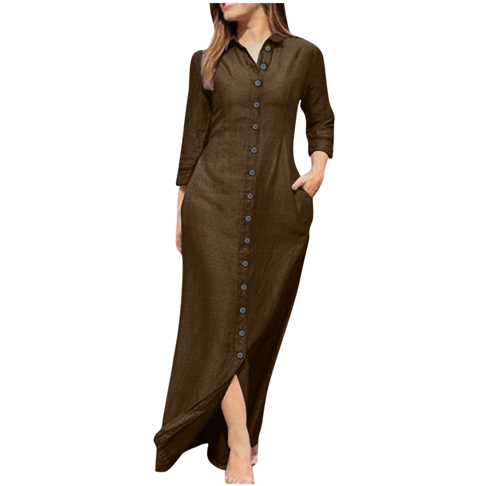 Ankle length denim hot sale dress