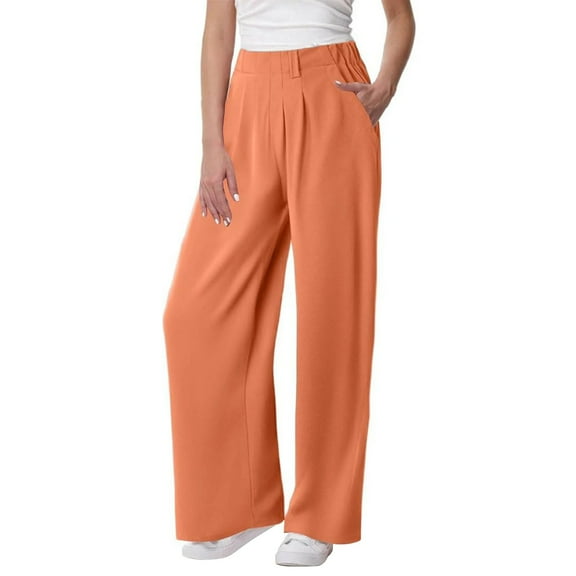 Solid Color Straight Loose Yoga Pants, Streetwear Stretchy Baggy Joggers, Polyester-Cotton Blend, Red XL, Size S-2XL