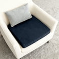 thumbnail image 1 of Solid Color Stretch Silver Fox Velvet Sofa Cushion Covers, Washable Slipcovers for Kitchen Chairs, Seat Protectors, Navy, 1 of 7