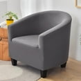 thumbnail image 1 of Solid Color Stretch Sofa Slipcover Loveseat Cushion with Arms and Seat Chair Covers Armchair Slipcovers for Bedroom Living Room Dark Gray, 1 of 10