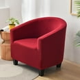 thumbnail image 1 of Solid Color Stretch Sofa Slipcover Loveseat Cushion with Arms and Seat Chair Covers Armchair Slipcovers for Bedroom Living Room Red, 1 of 10