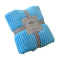 thumbnail image 1 of Solid Color Striped Flannel Blanket Shawl Blanket Multipurposes Sofa Blanket, 1 of 20