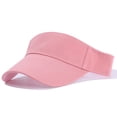 thumbnail image 1 of Solid Color Sun Visor Hat - Adjustable Sports Cap with Empty Top for Golf, Tennis and Casual Wear Pink One Size, 1 of 7