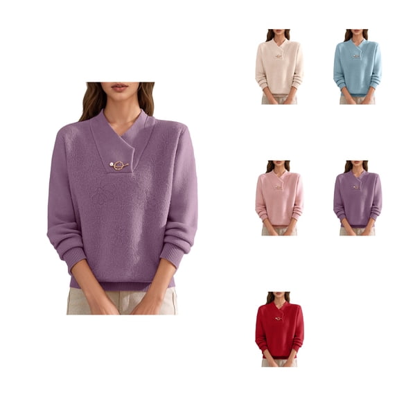 Solid Color Sweater Base Layer Autumn And Winter Stylish Lined Thick Warm Knitted Top