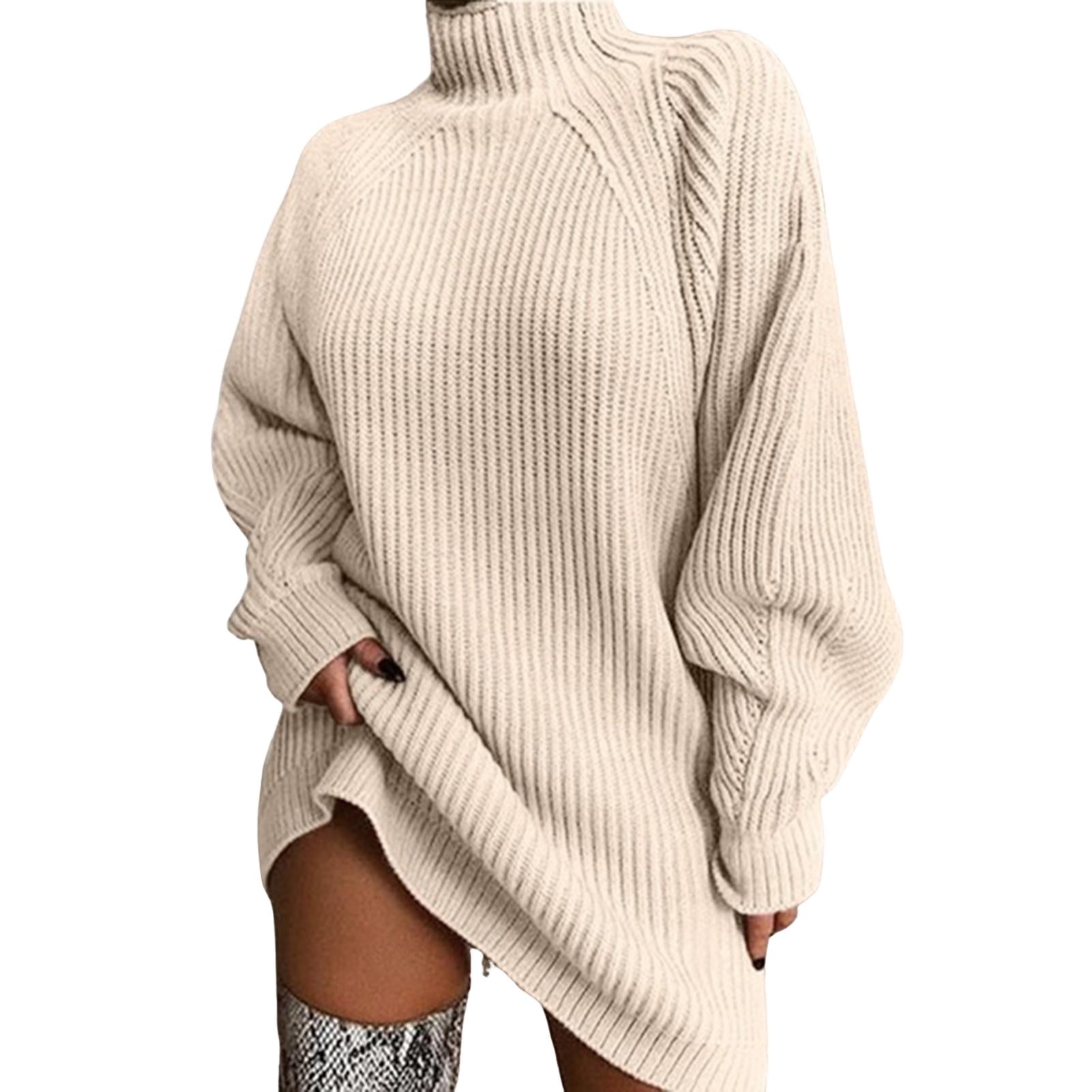 knitwear mini dress Cecily Contrast VICI Tight long sleeves New Now Women's Corded Fabric