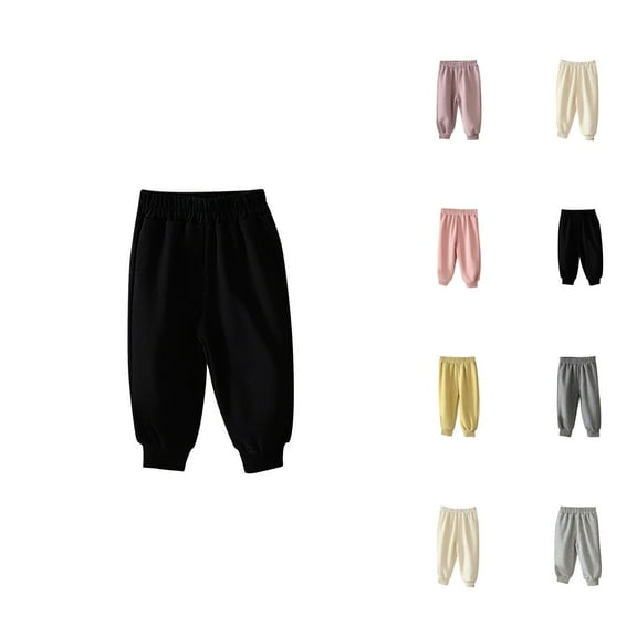 Solid Color Sweatpants Baby Boy' Pants Knitted Leggings Joggers Harem Pants For Toddler Drawstring Pants Boys' Solid Joggers