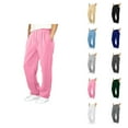 thumbnail image 1 of Solid Color Sweatpants Boy's Girls Baggy Sweatpants Straight Leg Open Bottom Casual Pants Elastic Waist Athletic Joggers Sweat Pants With Pockets Boys' Solid Joggers, 1 of 7