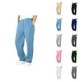 thumbnail image 1 of Solid Color Sweatpants Boy's Girls Baggy Sweatpants Straight Leg Open Bottom Casual Pants Elastic Waist Athletic Joggers Sweat Pants With Pockets Boys' Solid Joggers, 1 of 7