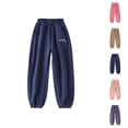 thumbnail image 1 of Solid Color Sweatpants Boys And Girls' Flannel Clothes Long Sleeve And Pants Winter Warm Soft Fuzzy Homewear With Sweatpants Summer Clothes, 1 of 4