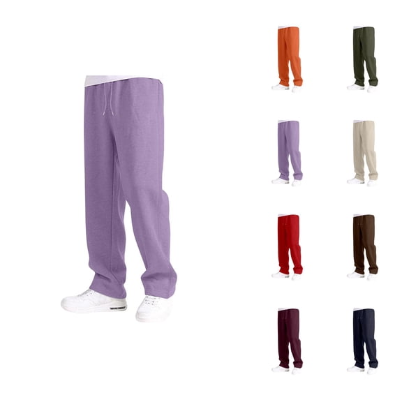 Solid Color Sweatpants Boys Casual Pants Elastic Waist Drawstring Loose Fit Wide Leg Joggers Sweatpants For Kids Comfortable Long Pants For Daily Wear Pants for Boys