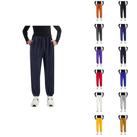 Solid Color Sweatpants Boys Girls Active Pants Jogger Sweatpants With Pockets Warm Kids Trousers Casual Solid Pants Boy Clothes