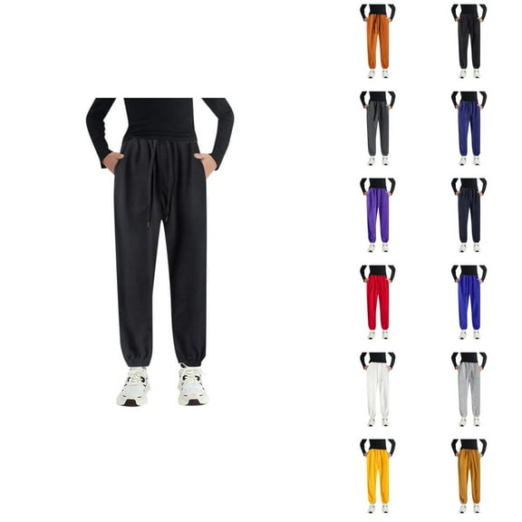 Solid Color Sweatpants Boys Girls Active Pants Jogger Sweatpants With Pockets Warm Kids Trousers Casual Solid Pants Boys' Fashion