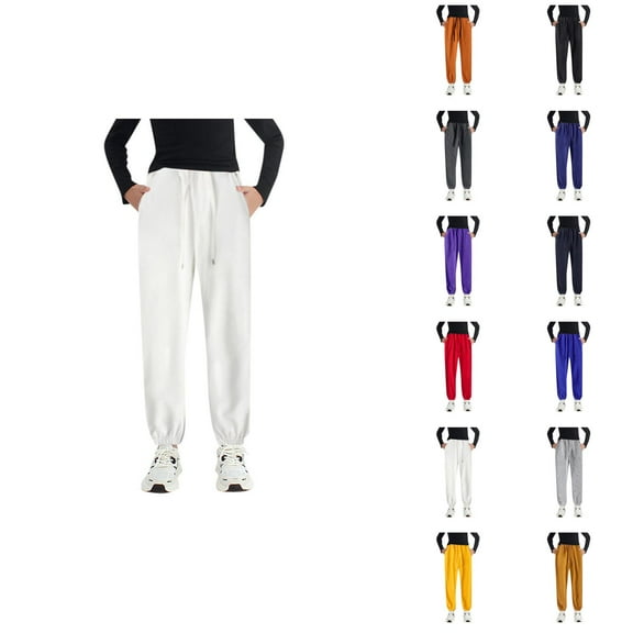 Solid Color Sweatpants Boys Girls Active Pants Jogger Sweatpants With Pockets Warm Kids Trousers Casual Solid Pants Trending Clothes