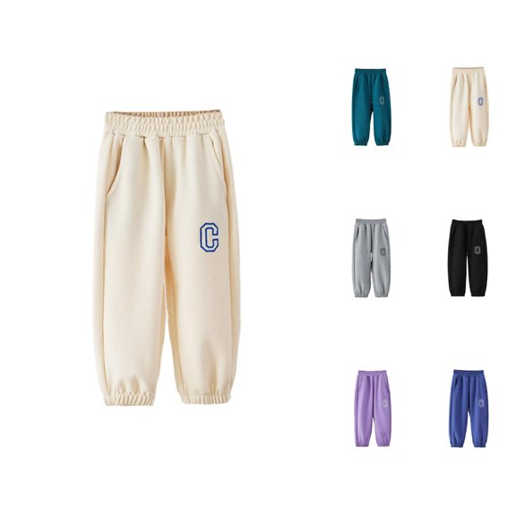 Solid Color Sweatpants Kids Plain Sweatpants Drawstring Casual Pull On Jogger Pants For Boys Or Girls Kids Pants