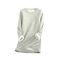 thumbnail image 1 of Solid Color Sweatshirt for Women Plus Size Sherpa Fleece Lined Oversized Sweaters Long Sleeve Pullover Crewneck Warm Casual Tunic Tops,S-5XL, 1 of 4