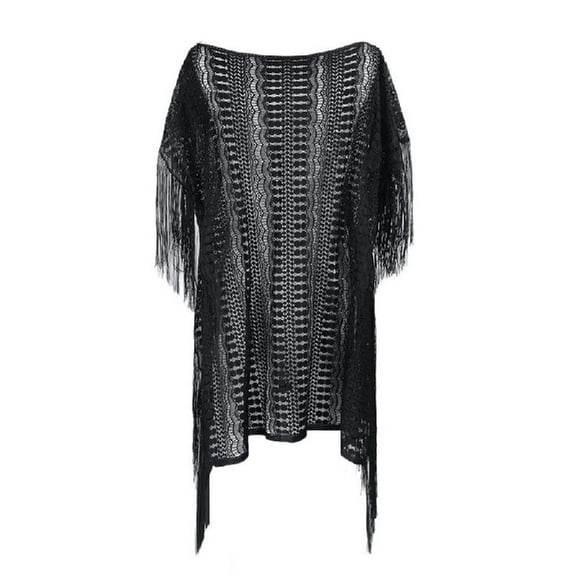 Solid Color Swimsuit Cover Up for Women Tassels Beach Cover Up Beach Dress