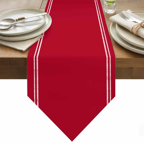 Solid Color Table Runner 60 Inches Long Red Table Runners for Dining Room Tabletop Dresser Scarf Home Party Banquet Wedding Holiday Decoration
