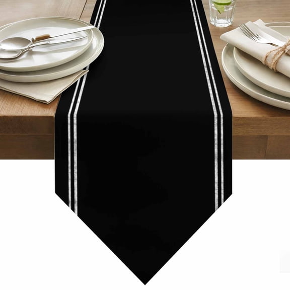 Solid Color Table Runner 90 Inches Long Black Table Runners for Dining Room Tabletop Dresser Scarf Home Party Banquet Wedding Holiday Decoration