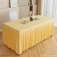 thumbnail image 1 of Solid Color Table Skirt for Rectangle Tables Decorations - Wrinkle Resistant Pleated Desk Skirts for Office Birthday Party Wedding Banquet, 15.7"X29.5"X47.2", 1 of 6