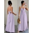 thumbnail image 1 of Solid Color Tie-Up Backless Maxi A-Line Dress Women's Summer Sundress One Piece Long Dress, 1 of 10