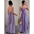 thumbnail image 1 of Solid Color Tie-Up Backless Maxi A-Line Dress Women's Summer Sundress One Piece Long Dress, 1 of 10