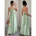 thumbnail image 1 of Solid Color Tie-Up Backless Maxi A-Line Dress Women's Summer Sundress One Piece Long Dress, 1 of 10