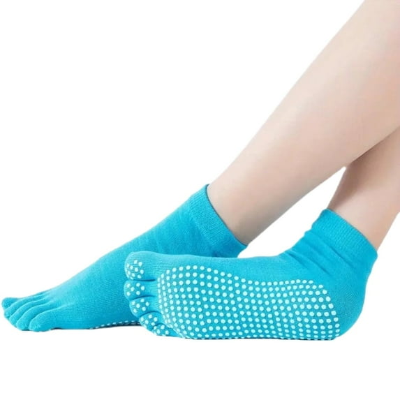 Solid Color Toe Socks (Adult Medium - Women's Shoe Sizes 5-10) Blue