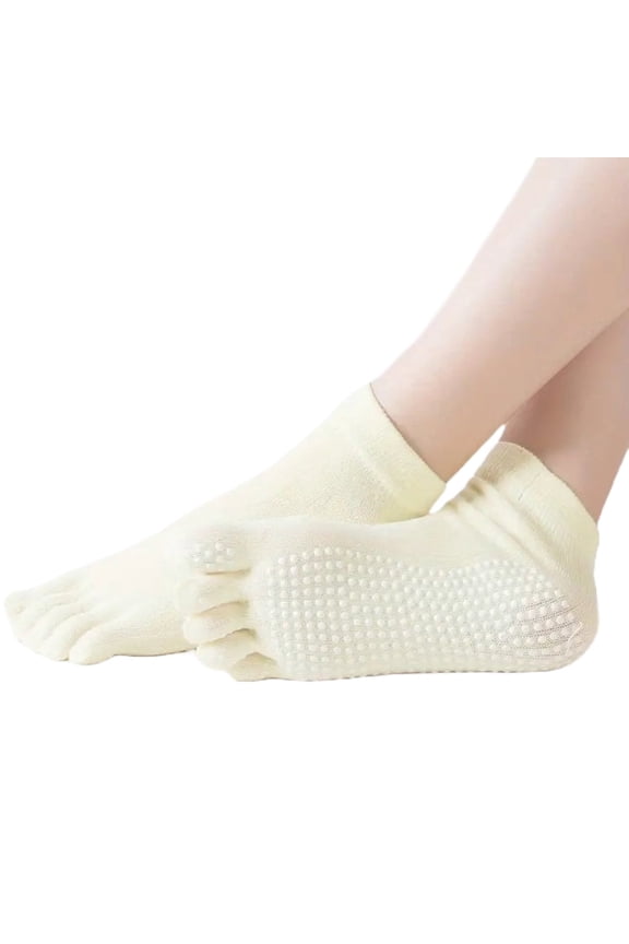 Solid Color Toe Socks (Adult Medium - Women's Shoe Sizes 5-10) Yellow