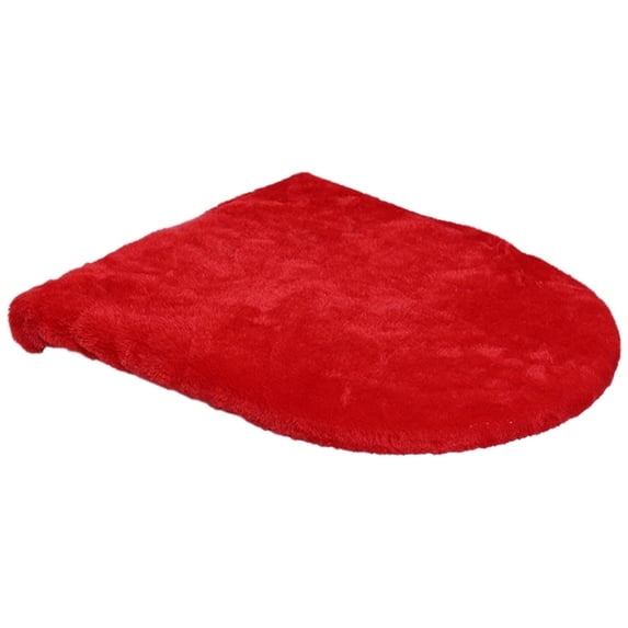 Solid Color Toilet Lid Cover: Ultra Plush Elastic Band Non-Slip Material Washable Universal Fit Deformation-Resistant, Solid Color All-Season,for Hotel Home All Toilet Seats Decor Daily Use,Red