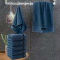 thumbnail image 1 of Solid Color Towel Set, Bath Towels, Cotton Material, Thick and Soft, Absorbent, for Home, Bathroom, and Gym, 5-piece Set, Navy Blue, by FAJHHA, 1 of 8