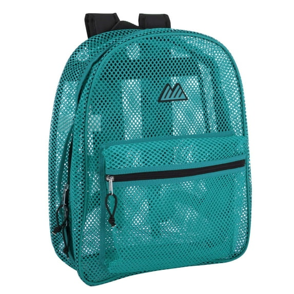 Solid Color Transparent See Through Mesh Stadium Approved Backpack for Travel and Commuting in Aquamarine