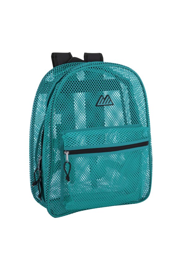 Solid Color Transparent See Through Mesh Stadium Approved Backpack for Travel and Commuting in Aquamarine