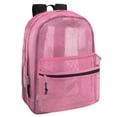 thumbnail image 1 of Solid Color Transparent See Through Mesh Stadium Approved Backpack for Travel and Commuting in Pink, 1 of 7