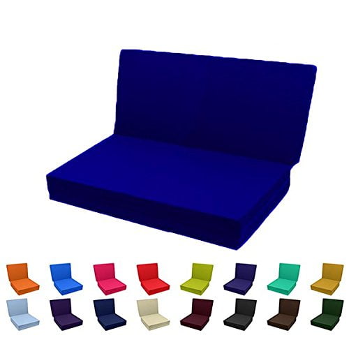 Solid Color TriFold Bed White Foam Floor Mats Full Size 54Wx75L Royal Blue