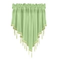 thumbnail image 1 of Solid Color Triangle Voile Sheer Curtains Short Valances for Kitchen Window Light Filtering Home Decor Drape for Farmhouse Living Room Bedroom One Piece Decorative Window Treatment, 1 of 7