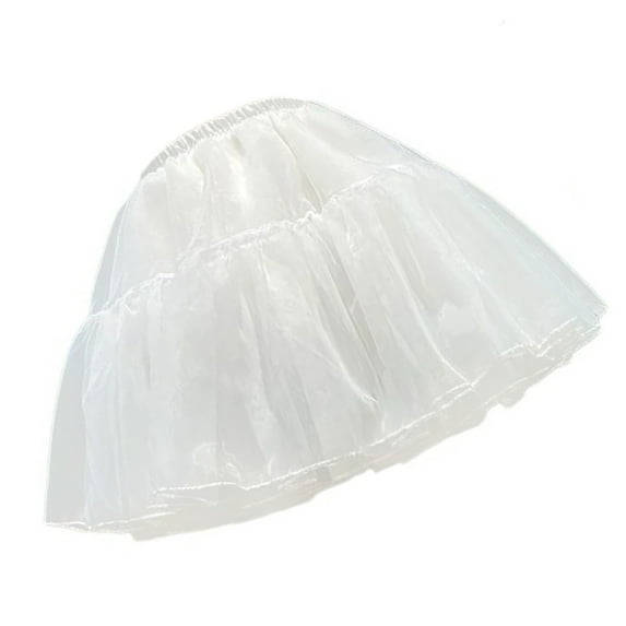 Solid Color Tulle Petticoat with 4/6 Layers Elastic Waist Underskirt Puff Skirt Half Slips for Cosplay Enthusiasts