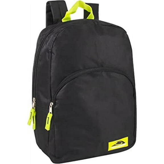 Solid Color Two Tone Backpack for Stationary, Commuting, Travel and Gym in Black & Yellow