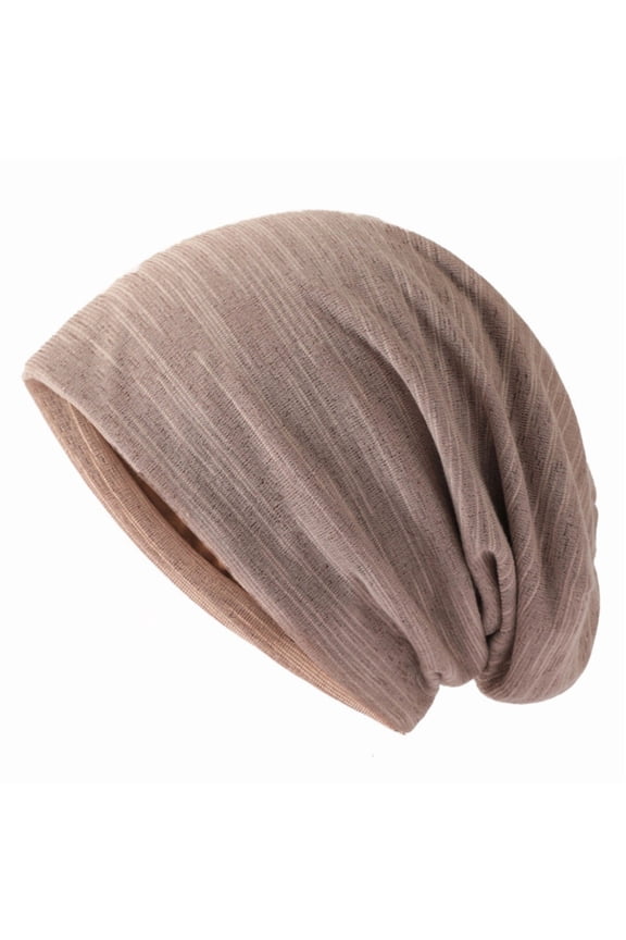 Solid Color Unisex Men Women Skullies Thin Beanies Hedging Cap Knit Knitted Cotton Double Layer Fabric Caps Casual Bonnet Hat Cozy Satin Lined Hat Slumber Cap Slouchy Skull Hat Cotton Bonnet