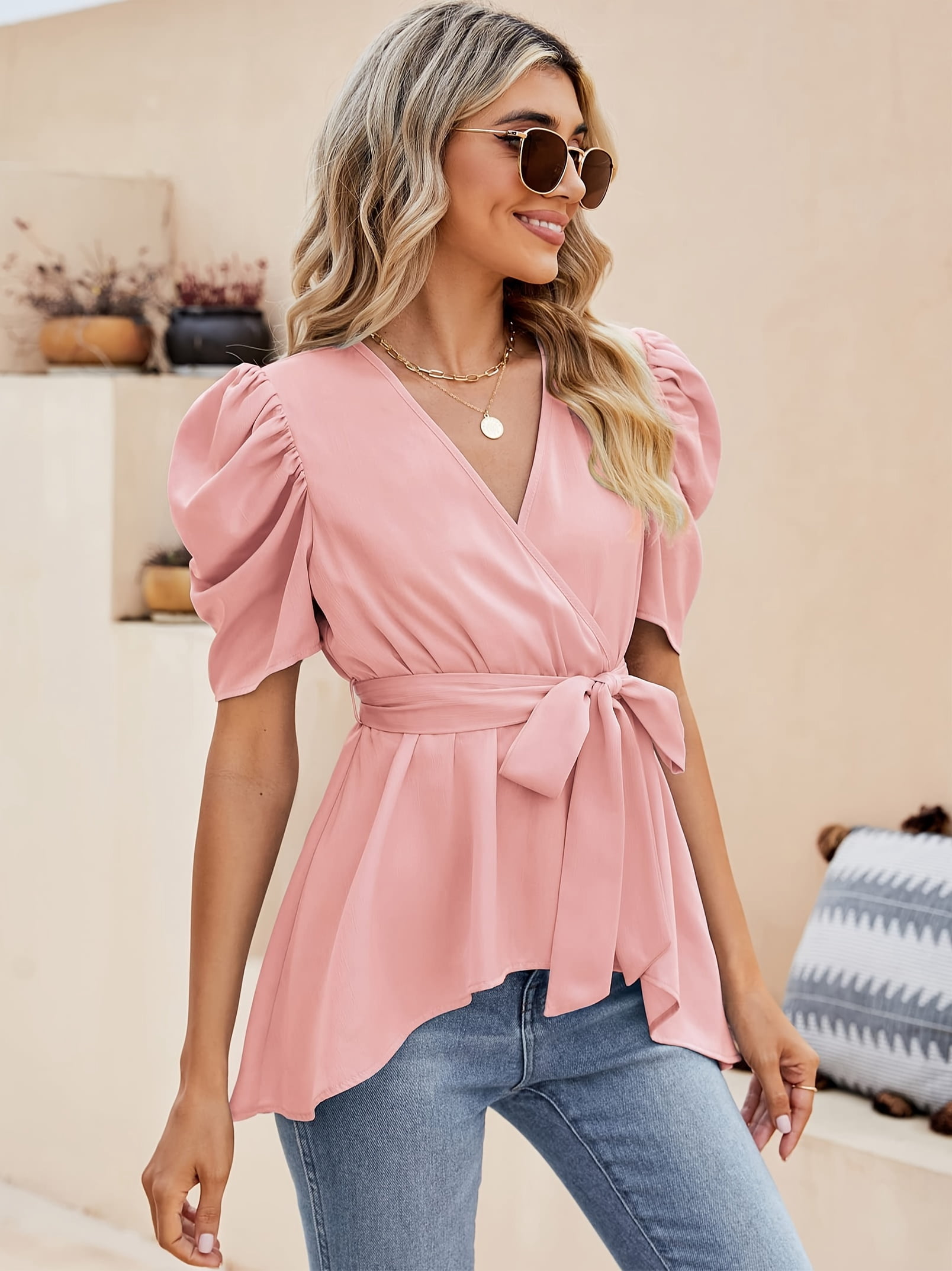 womens belted top