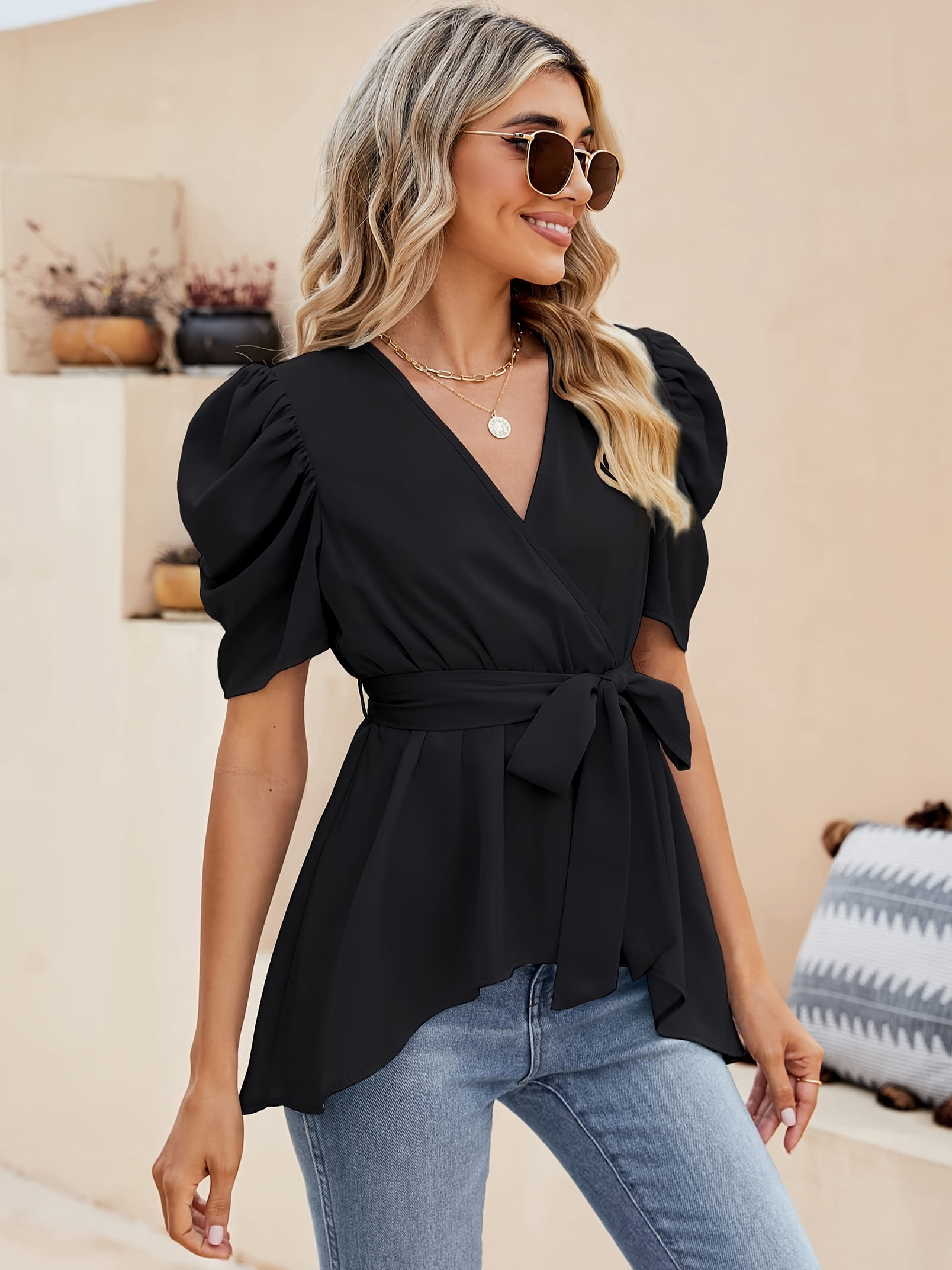 black belted top