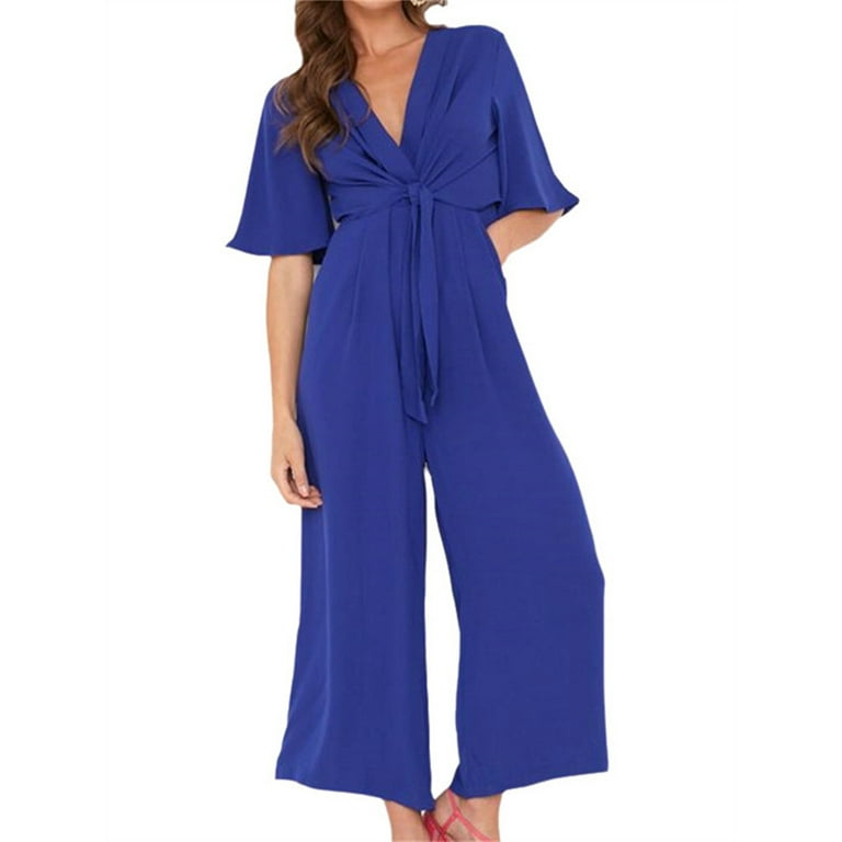 Casual Elegant Solid Solid Color V Neck Regular Jumpsuits Casual Elegant Solid Solid Color V Neck Regular Jumpsuits
